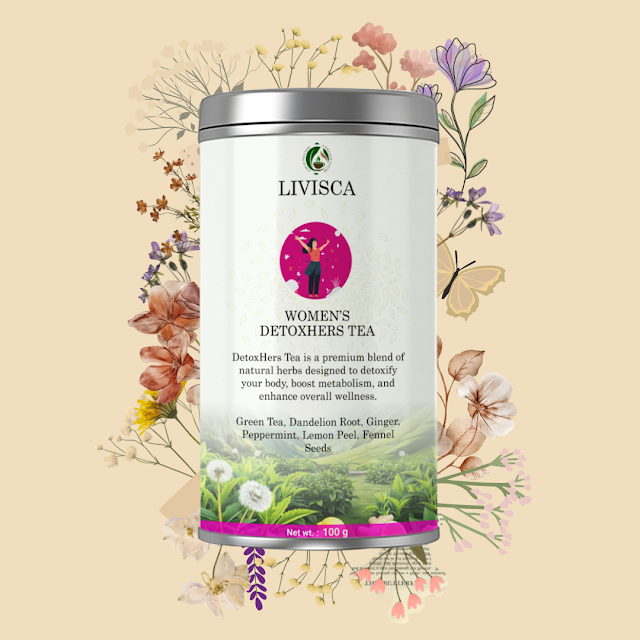 Livisca Women’s DetoxHers Tea: Natural Daily Detox for Hormonal Balance, Bloating & Radiant Skin