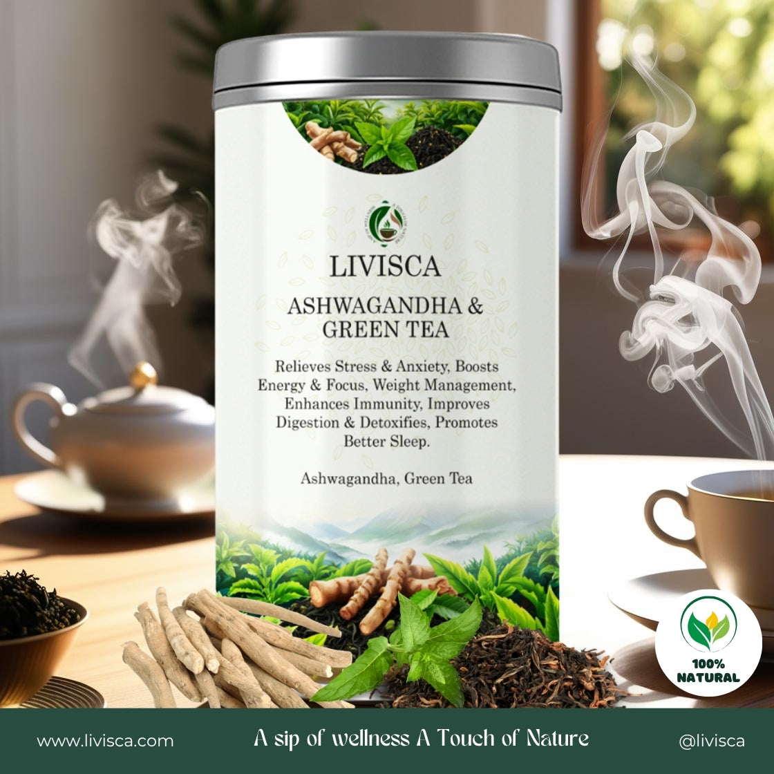 LIVISCA Ashwagandha & Green Tea 