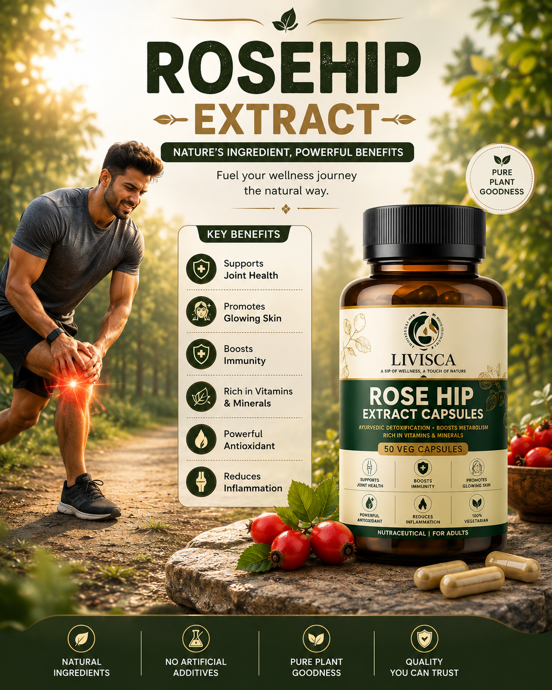 Rose Hip Extract Capsules – 60 Veg Capsules