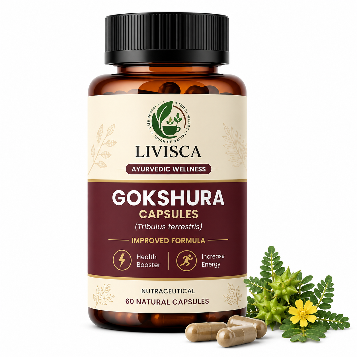 Gokshura Capsules (Tribulus terrestris) – 60 Natural Capsules