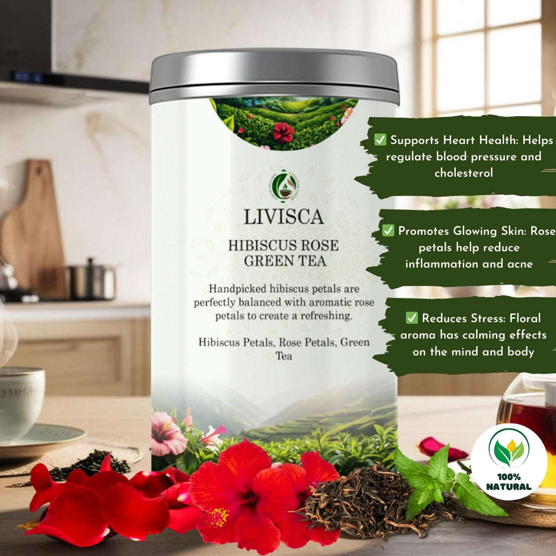 Hibiscus Tea Leaves with Rose