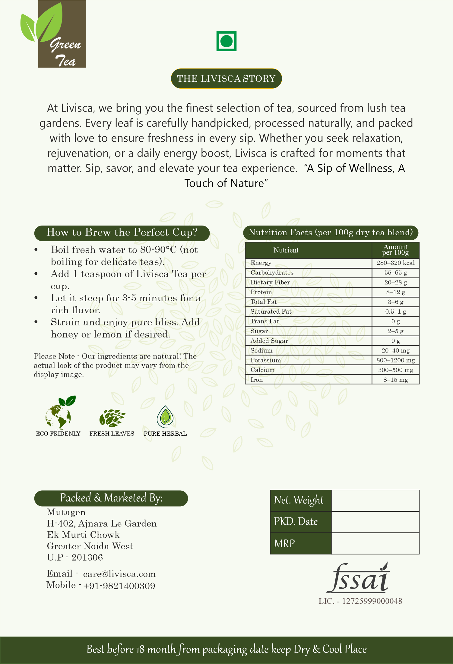 Ayush Kwath Herbal Green Tea