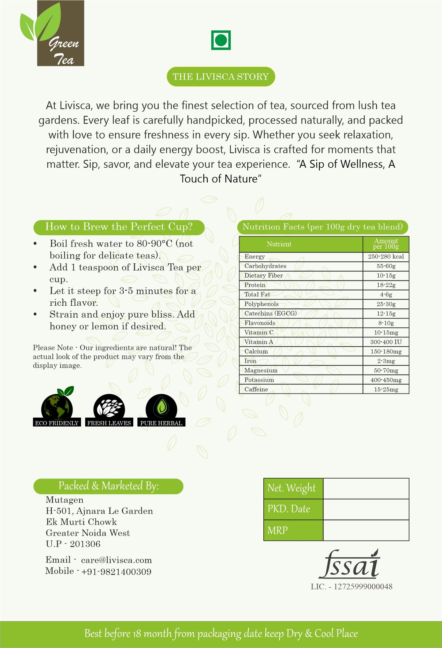 Mint & Basil Green Tea