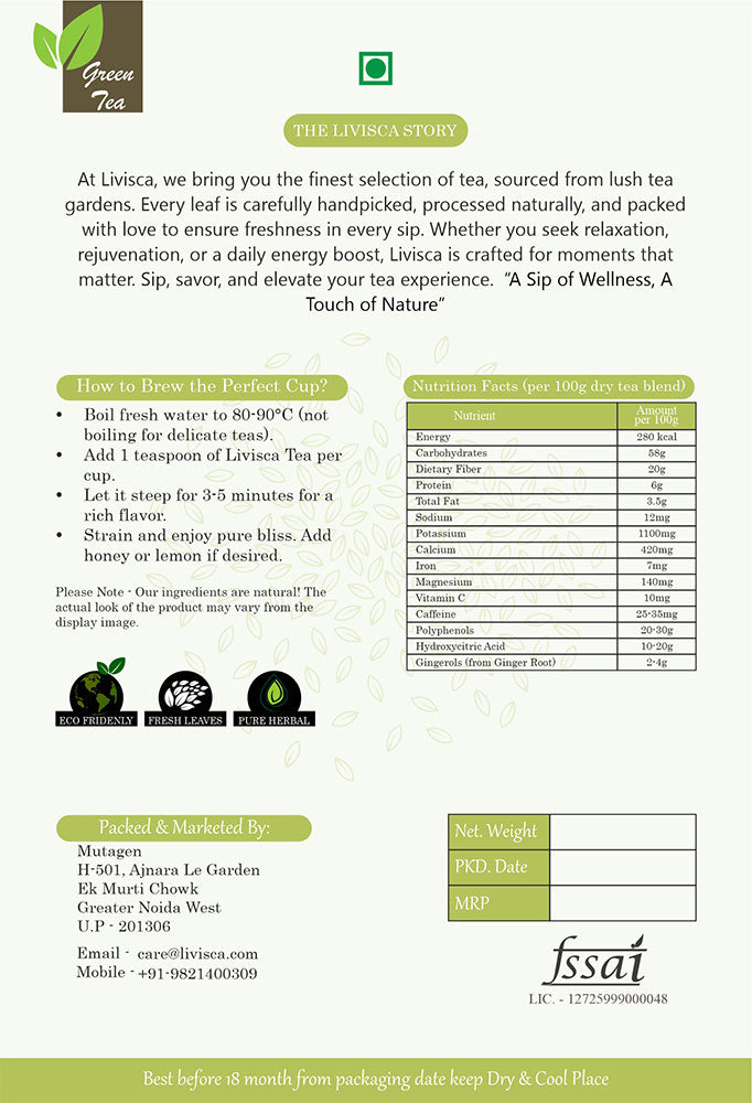 LIVISCA weight loss support tea 