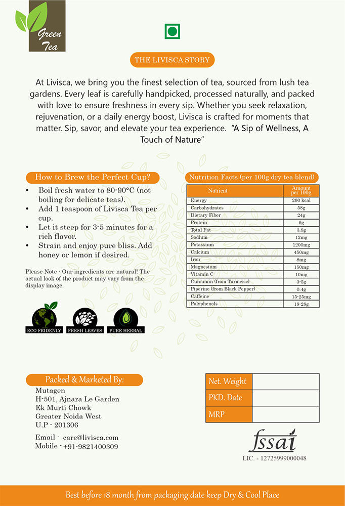 LIVISCA anti-inflammatory and joint pain relief tea 