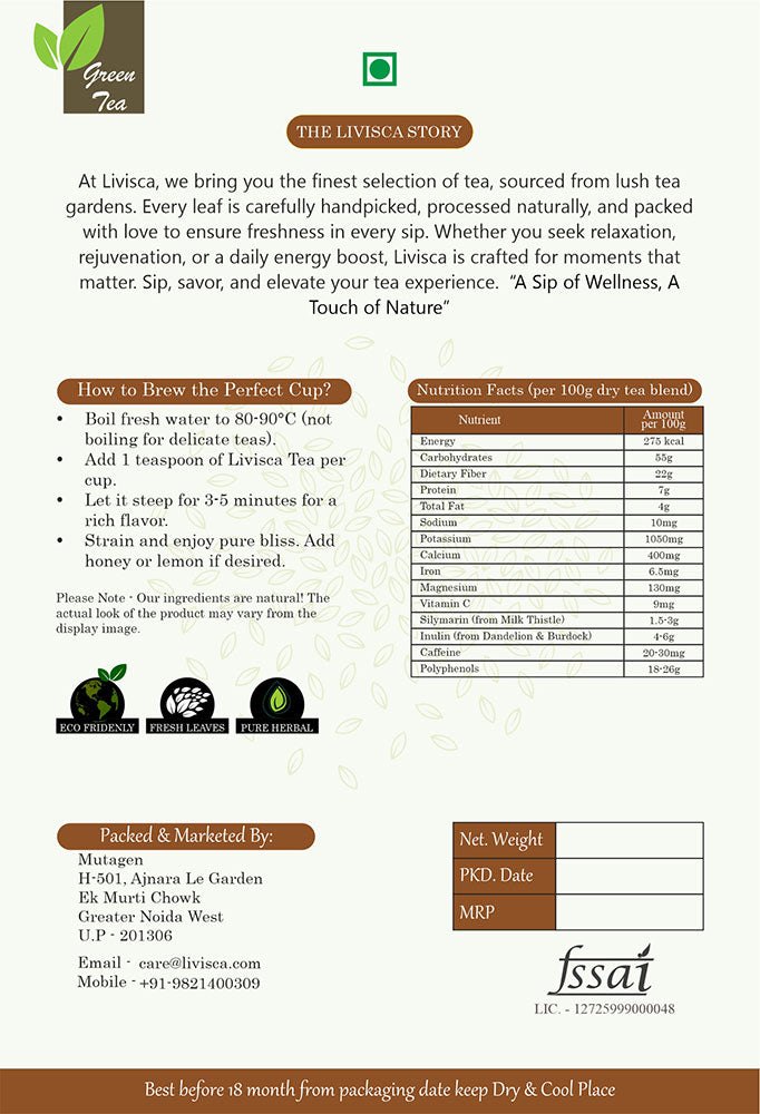 LIVISCA detox and liver healthcare tea 