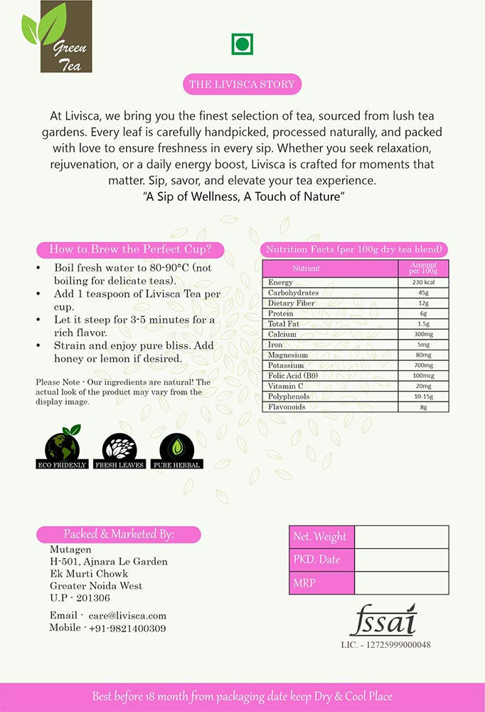 LIVISCA Women's Fertility Tea 