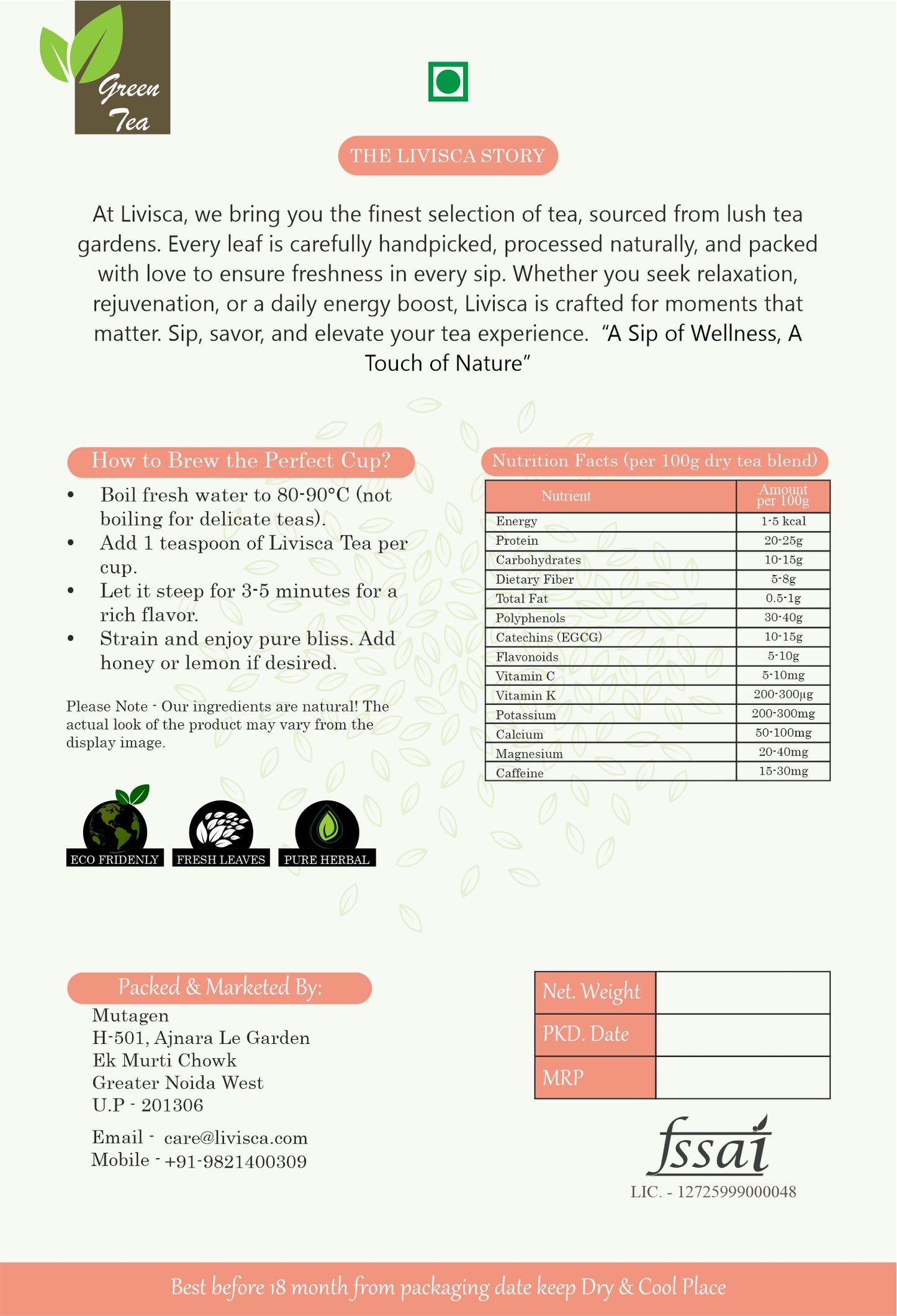 Elderflower Green Tea