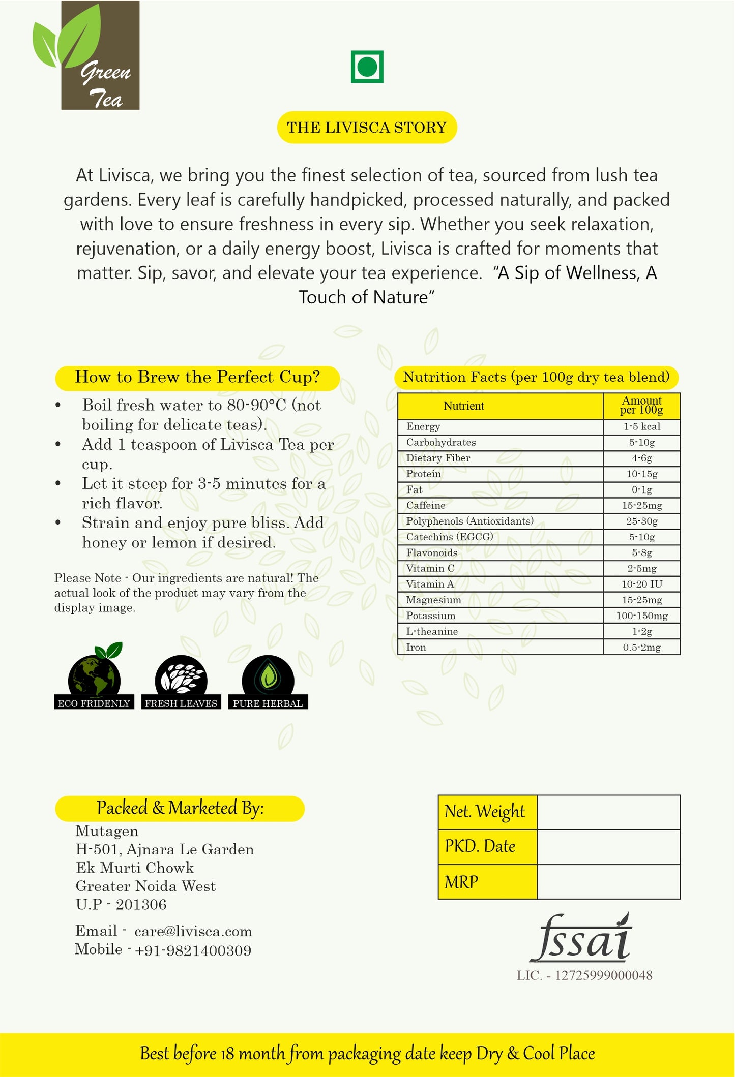 Lemon Balm Green Tea