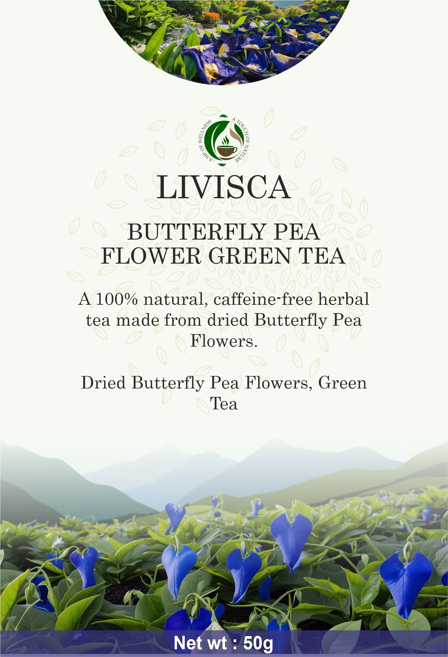 LIVISCA Butterfly Pea Flower Green Tea 