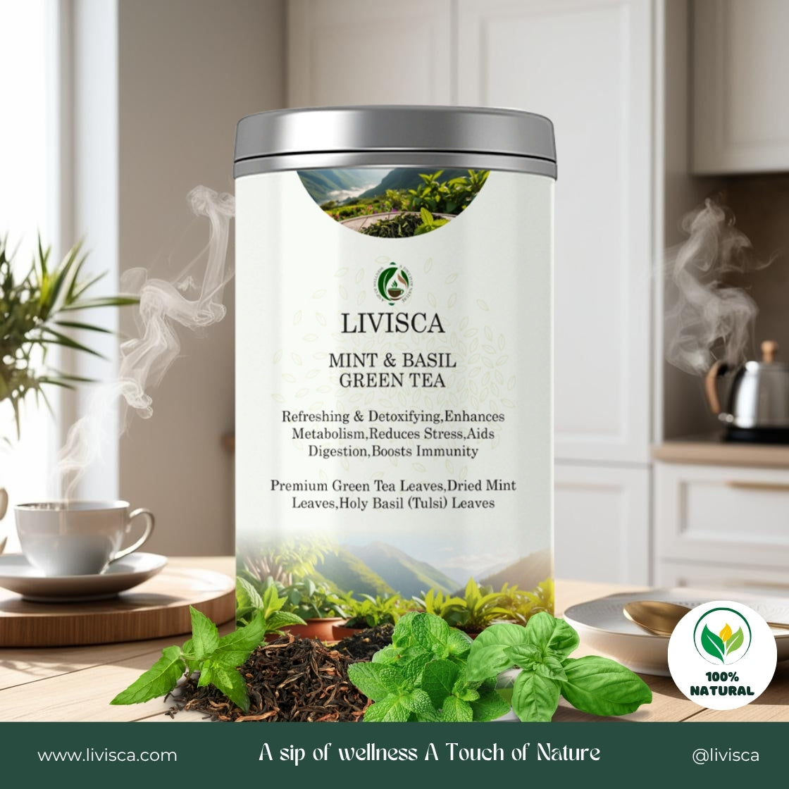 LIVISCA Mint & Basil Green Tea 